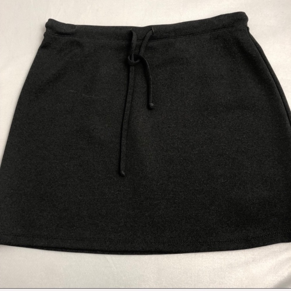 Express Dark Heather Gray Drawstring Mini Skirt M - image 4
